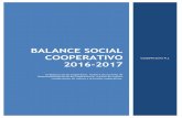 BALANCE SOCIAL COOPERATIVO 2016-2017 · occidente de Costa Rica en la industrialización de café y caña de azúcar para pequeños productores, con crecientes unidades comerciales