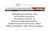 Reglamento de Verificación, Inspección y …transparencia.municipiodurango.gob.mx/articulo65/I/anual/...4 GACETA MUNICIPAL Viernes 13 de Marzo de 2015 RESOLUTIVO QUE APRUEBA EL REGLAMENTO
