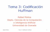 Tema 3: Codificación Huffman · El código de Huffman necesita conocer la probabilidad de aparición de cada símbolo. Para la construcción del árbol adaptativamente, veamos a