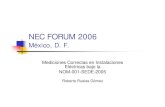 NEC FORUM 2006 - ruelsa.com · baja resistencia de aislamiento (menos de 1 Megaohm) para aplicaciones electrostáticas y, de una alta resistencia de aislamiento (mayor a 6 100 Megohm-m