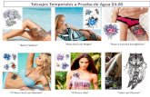 Tatuajes Temporales a Prueba de Agua $4...Tatuajes Temporales a Prueba de Agua $4.00 “Buho Fashion” “Rosa Azúl con Negro” “Rosa y Cuarzos Energéticos” “4 Flores Azul