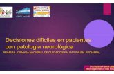 Decisiones dificiles en pacientes con patologia neurológica · 26/11/15 egresa con mejoria del cuadro clinico. (14 dias internacion) 1/2/16 nueva internacion x fiebre + Neumonia