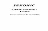 STUDIO DELUXE Ⅲ - Sekonic · 2019-05-23 · !9 está ajustada a , la hoja del medidor !8 se desvía de acuerdo a la luminosidad. Entonces, cuando se suelta el botón, la aguja permanece