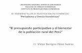 “El presupuesto participativo y el bienestar de la ... · asignado en la elaboración del PP con el fin de mejorar el bienestar de la población rural en elPerú. El porcentaje