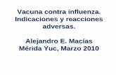 Vacuna contra influenza. Indicaciones y reacciones adversas. …pediatrasyucatan.org.mx/docs/presentaciones/vacuna... · 2018-04-05 · H1N1 de 15μg es inmunogénica en adultos.