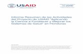 Informe Resumen de las Actividades del Proyecto de USAID ......Miriam Moradel y Norma Aly de URC bajo el Proyecto de USAID “Aplicando la Ciencia para Fortalecer y Mejorar los Sistemas
