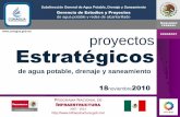proyectos Estratégicos · 1 Valle de Méx. proyecto Inversión (millones de pesos) situación 1 Nuevas fuentes 4 543 En estudio 2 Sistema Cutzamala 7 039 En proceso 3 P.T.A.R. Atotonilco