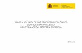 VALOR Y VOLUMEN DE LOS PRODUCTOS ECOLÓGICOS DE … · Valor y volumen de los productos ecológicos de origen nacional en la Industria Agroalimentaria española Junio 2010 Página