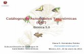 Catálogos de Autoridades Taxonómicas (CAT)...Diana R. Hernández Robles dhernand@conabio.gob.mx México, D.F., 22 de enero de 2014 Catálogos de Autoridades Taxonómicas (CAT) Biótica