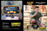 Owner’s Manual Garrett... · ENSAMBLE DEL DETECTOR 4 Detectores de metales Garrett ACE 200 ... Alojamiento de control con vástago en forma de S Bobina de exploración Vástago
