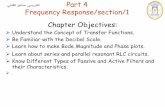 ينانكلا قداص :يسيردتلا Part 4 Frequency Response/section/1 ... · Part 4 Frequency Response/section/1 Chapter Objectives: Understand the Concept of Transfer Functions.