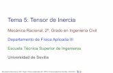 Tema 5: Tensor de Inercia - Universidad de Sevillalaplace.us.es/wiki/images/2/23/MR_Tema05_1819.pdf · 2018-10-24 · Sólo para figuras planas. Mecánica Racional, GIC, Dpto. Física