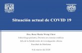Situación actual de COVID 19covid19.facmed.unam.mx/wp-content/uploads/2020/03/... · trabajadores) Huanan Seafood Wholesale market 7 de enero 2020 Se informa de un nuevo coronavirus