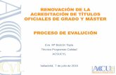 RENOVACIÓN DE LA ACREDITACIÓN DE TÍTULOS OFICIALES …...León, ACSUCYL elabora los informes de evaluación correspondientes, a solicitud de la Comunidad Autónoma. MARCO DE ACTUACIÓN