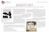 nota de prensa Roberto Arlt - Editorial Drácena · 2015-09-27 · el primer texto «duro »y lúcido de Roberto Arlt Las ciencias ocultas en la ciudad de Buenos Aires Roberto Arlt