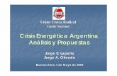 Crisis Energética Argentina Análisis y Propuestassus graves consecuencias económicas y sociales ... (Fusión y reorganización del ENRE y ENARGAS) - Creación de un Consejo de Política