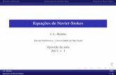 Equações de Navier-Stokes - USPRelações constitutivasConservação do momento linearEquação de Navier-Stokes Relação constitutiva para um ﬂuido newtoniano É a relação