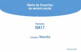 Oferta de Proyectos de servicio social · Oferta de Proyectos de servicio social Diciembre 2016 Campus: Morelia Período EM17. ... regularizar a niños de educación básica en los
