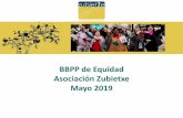 BBPP de Equidad Asociación Zubietxe Mayo 2019 · 2019-10-31 · BBPP de Equidad Asociación Zubietxe Mayo 2019 . Pág. 2 1. Asociación sin ánimo de lucro, 1993 2. Misión: facilitar