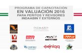 PROGRAMA DE CAPACITACIÓN EN VALUACIÓN 2016...LAS HADAS C.P. 72070 PUEBLA, PUEBLA INSTITUTO MEXICANO DE VALUACIÓN, A.C. COMITÉ COLEGIADO - INDAABIN NORMATIVIDAD CON LAS NUEVAS METODOLOGÍAS