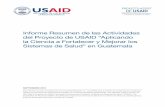 Informe Resumen de las Actividades del Proyecto de USAID … · 2019-12-30 · Informe Resumen de las Actividades del Proyecto de USAID “Aplicando la Ciencia a Fortalecer y Mejorar