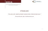 PISEAR “PLAN DE IMPLEMENTACION PROVINCIAL” · 2018-08-06 · Para el desarrollo del Plan de Implementación Provincial correspondiente al PISEAR, se tomarán como base dos tipos