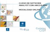Curso de Network ANAlyst CoN ArCGIs pro ModAlIdAd oNlINe...La creación, análisis y gestión de una red de transporte con la extensión Network Analyst de ArcGIS Pro Se instruirá