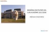 MEMÒRIA D’ACTIVITATS DEL · 2018-11-28 · Universitat d’Alacant Defensora Universitària Memòria 2017-2018 L'article 197, punt 5 de l'Estatut de la Universitat d'Alacant ….“La