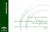 Acceso a la Biblioteca Virtual del ... - Junta de Andalucía · Consejería de Salud de la Junta de Andalucía Vínculos Configuración. Biblioteca Virtual del de 132 bloqueados biblioteca