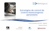 Estrategias de control de - Betelgeux · 2018-06-21 · Estrategias de control de Listeria monocytogenes persistente Día de mes de año - Ciudad 13 de noviembre de 2013 – Madrid