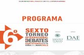 Programa Debates 2018 - Santo Tomás en Línea · A FAVOR: Universidad de Valparaíso EN CONTRA: Universidad de Chile 12:00 hr s. ¿Se deben prohibir las corridas de toros? A FAVOR: