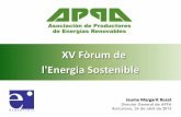 XV Fòrum de l'Energia SostenibleXV Fòrum de l'Energia Sostenible Barcelona, 26 de abril de 2013 Constituida en 1987, APPA agrupa a 500 empresas con intereses en distintas tecnologías.