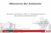 Ministerio del Ambiente · “Empresa, Ambiente y RSE: su importancia para el desarrollo sostenible del Perú” Ing. Fernando León Morales Director General de Evaluación, Valoración