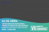 INTELIGENCIA EMOCIONAL PARA LA TOMA DE DECISIONES...El seminario de inteligencia emocional para la toma de decisiones permite presentar la importancia de la gestión del mundo emocional