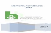 MEMORIA ACTIVIDADES 2017 · 2018-05-10 · deglutoria. Se proporcionan maniobras específicas de hábitos de higiene postural en la mesa, adaptación de la ingesta de alimentos, y