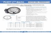 INDICADORES DE PRESIÓN DIFERENCIAL · Los indicadores de presión diferencial Plast-O-Matic están diseñados para medir la diferencia de presión entre dos puntos en un sistema