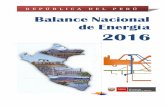 Balance Nacional de Energía 2016 · del Perú” que se estableció mediante Ley N° 23560. En el año 2016, el consumo de energía eléctrica en el país creció 7,8 % respecto