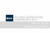 ENCUESTA DELEGACIONES COMPARATIVO 2013...Jefe Delegacional de Milpa Alta, Víctor Hugo Monterola Ríos? 22.0% 71.6% 3.5% 2.9% TIENE LAS RIENDAS SALEN DE SU CONTROL NO SABE NO CONTESTÓ