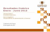 Resultados Codelco Enero - Junio 2013 · 2013-08-30 · Hechos relevantes Enero-Junio 2013 • Nueva División de Codelco: A partir del 1 de enero se oficializó el cambio de la filial