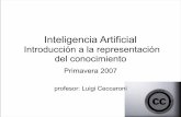 Inteligencia Artificial - cs.upc.eduluigi/II/IA-2007-fall/3a... · • El cometido ocurre incluso al nivel de las técnicas de representación del conocimiento (TRCs) – Diagnosis