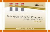 III Congreso de Investigación Educativa en el Estado …...III Congreso de Investigación Educativa en el Estado de Chihuahua 2016 1 Programa General Las actividades del III CIEECH
