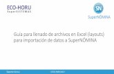 Guía para llenado de archivos en Excel (layouts) para importación …eco-horu.com.mx/web/ARCHIVOS/SN2018/AYUDAS/SuperNomina... · 2018-05-12 · Recomendaciones para el llenado