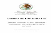 DIARIO DE LOS DEBATES · 2016-08-08 · diario de los debates mesa directiva dip. octavia ortega arteaga presidenta dip. cuauhtÉmoc pola estrada vicepresidente dip. ana cristina