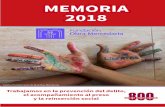 Resumen memoria de labores 2018 - Obra Mercedaria · 2019-11-29 · Centro Penitenciario de Wad-Ras, Barcelona Trabajamos en la prevención del delito, ... A través de la Pastoral