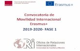 Convocatoria de Movilidad Internacional Erasmus+ 2019-2020 ...edii.uclm.es/erasmus/Erasmus+_2019-20.pdf · “Los estudiantes podrán realizar estancias internacionales hasta un máximo
