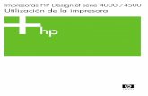 Impresora HP Designjet series 4000 y 4500h10032.Avisos legales La información incluida en este documento está sujeta a posibles cambios sin previo aviso. Hewlett-Packard renuncia
