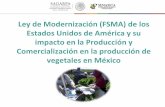 Ley de Modernización (FSMA) de los Estados Unidos de América … · 2019-04-18 · Ley de Modernización de la Inocuidad de Alimentos (FSMA) •2010 Aprobada por el Congreso de