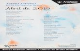 agenda artística Abril 2(1)€¦ · Presentación Acapella 18:00 horas Plaza Loreto MIÉRCOLES 24 DE ABRIL 8 Día de la Música 19:00 horas Lunario del Auditorio Nacional SÁBADO