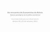 6to encuentro de Economistas de Bolivia · País Participación porcentual Exportaciones totales Millones de dólares Tortas y harinas de semillas oleaginosas y otros residuos de