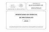 INVENTARIO DE BANCOS DE MATERIALES · centro s.c.t. subsecretaria de infraestructura unidad general de servicios tecnicos inventario de bancos de materiales 2016 (informacion basica